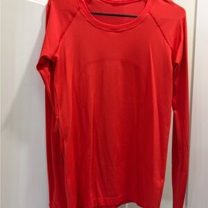 lululemon athletica Vibrant Red Long Sleeve Tee